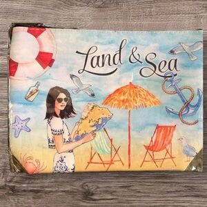 Travel Cosmetic Bag 6x9 Summer Beach Graphics NWOT